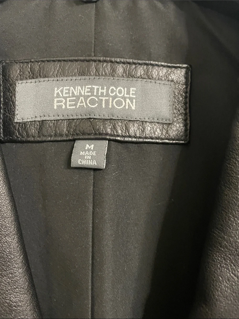 Kenneth Cole Vintage Black Leather Jacket Blazer Men’s Size Medium